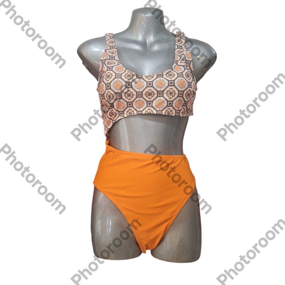 Cupshe Woman Aurellia Ethnic Print Scoop Neck One Piece With Ring Swimsuit SizeM